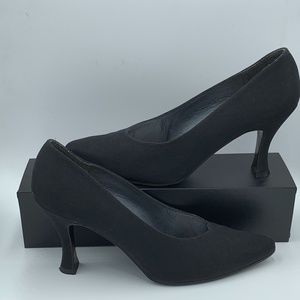 Stuart Weitzman Black Satin Heels Size 8 1/2